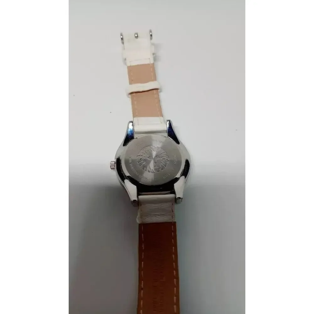 Anne Klein AK1129 Women's Watch White Band & Dial Mixed Leather Band